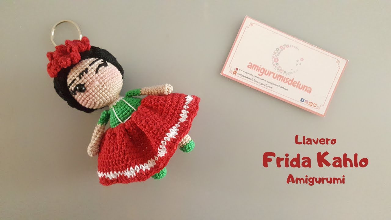 Como tejer un LLAVERO FRIDA KAHLO AMIGURUMI a CROCHET paso a paso