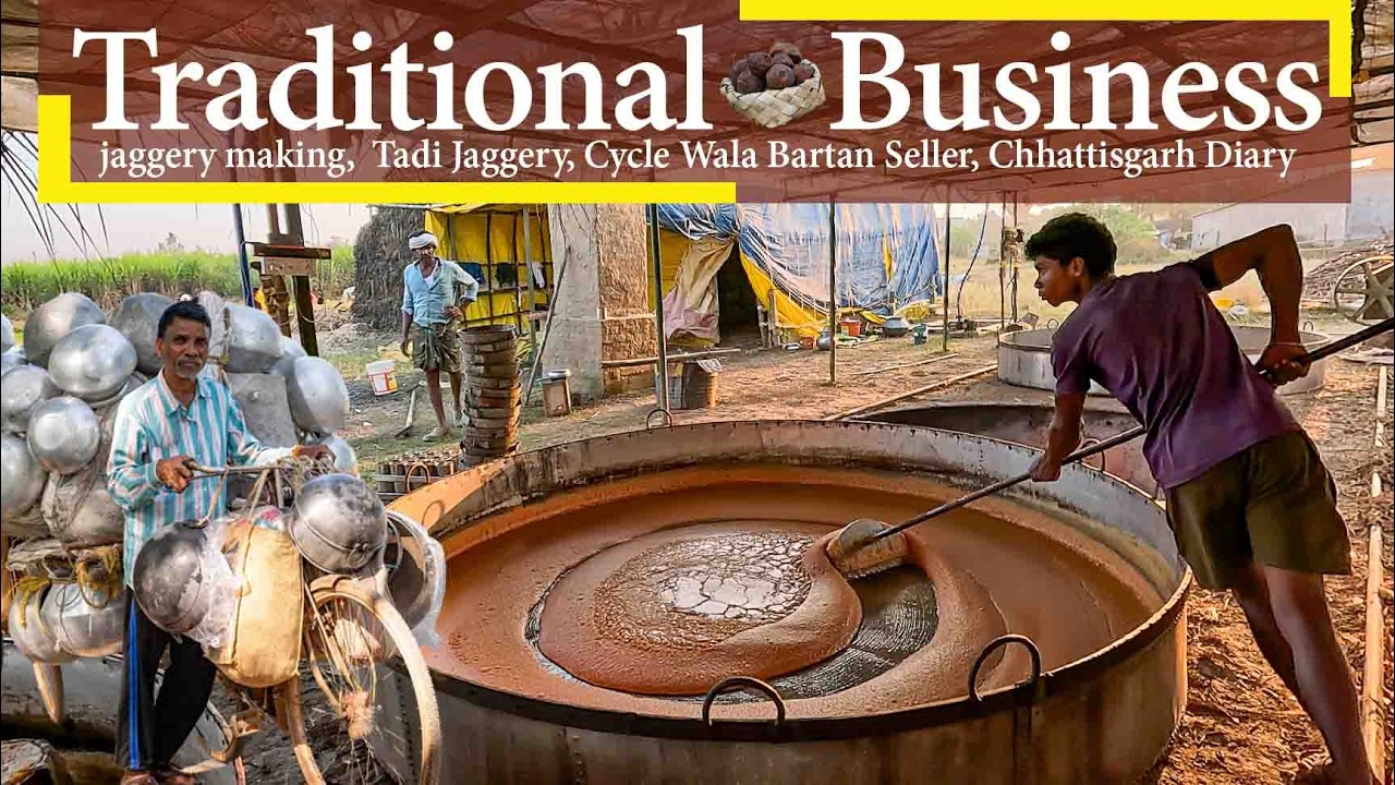 Rural Chhattisgarh Diary, Aluminum Utensils Seller & Jaggery Making