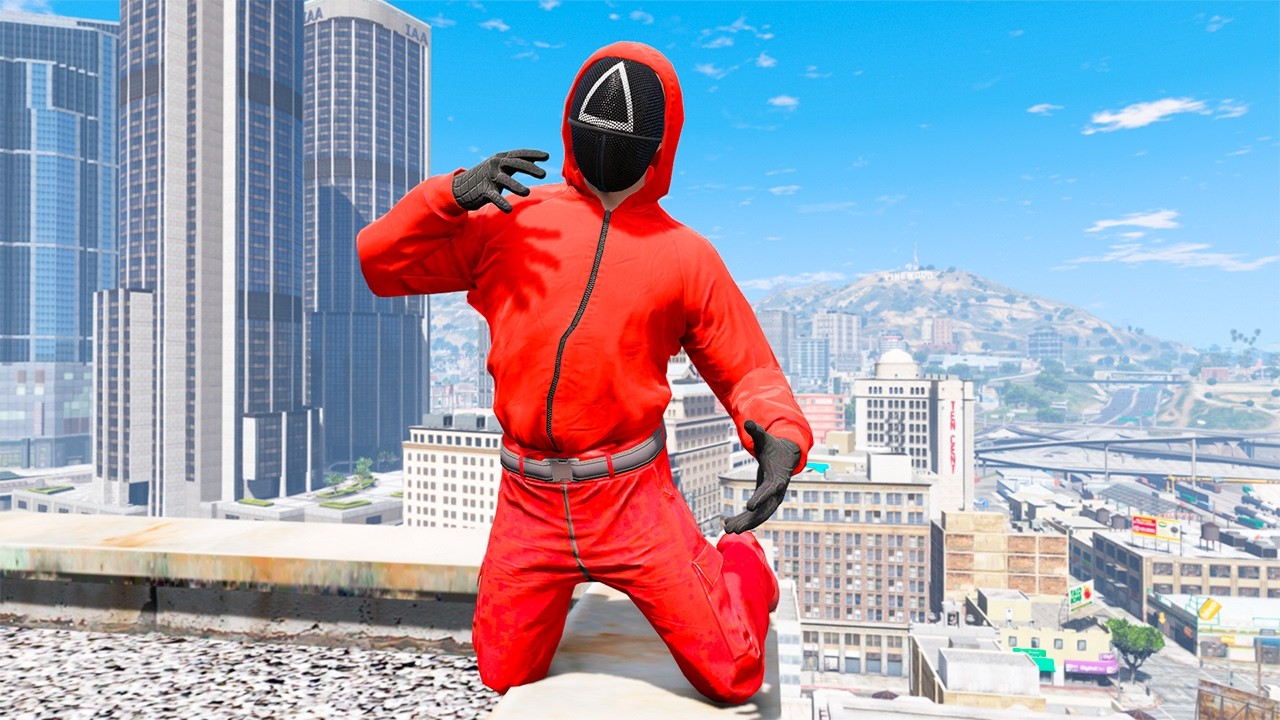 GTA 5 SQUID GAME GUARD RAGDOLLS/JUMP FAILS (Ragdolls Compilation) episode.57