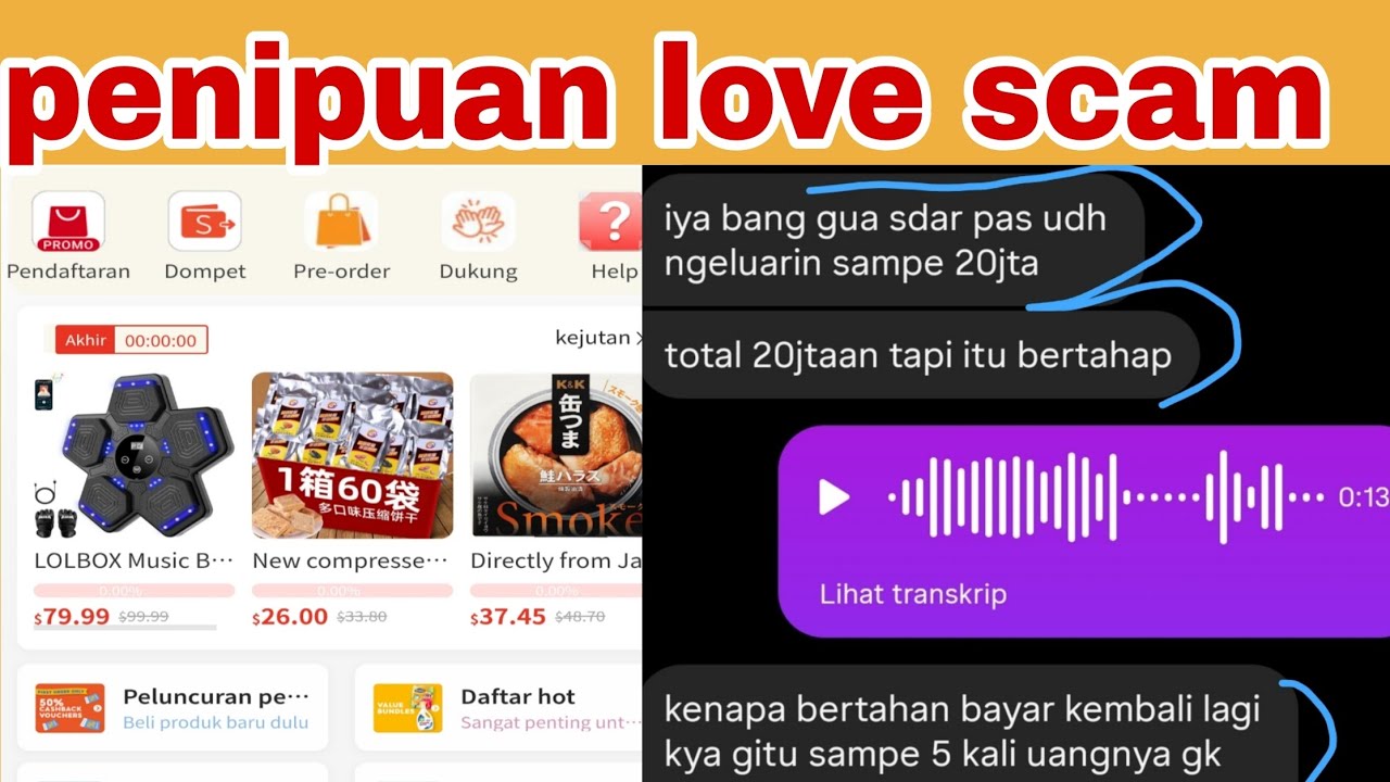 TikTok shop international penipuan love scam