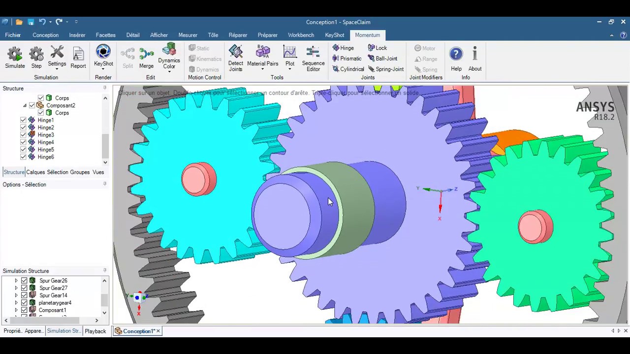 Planetary Gear Simulation in Spaceclaim/algoryx -part 1
