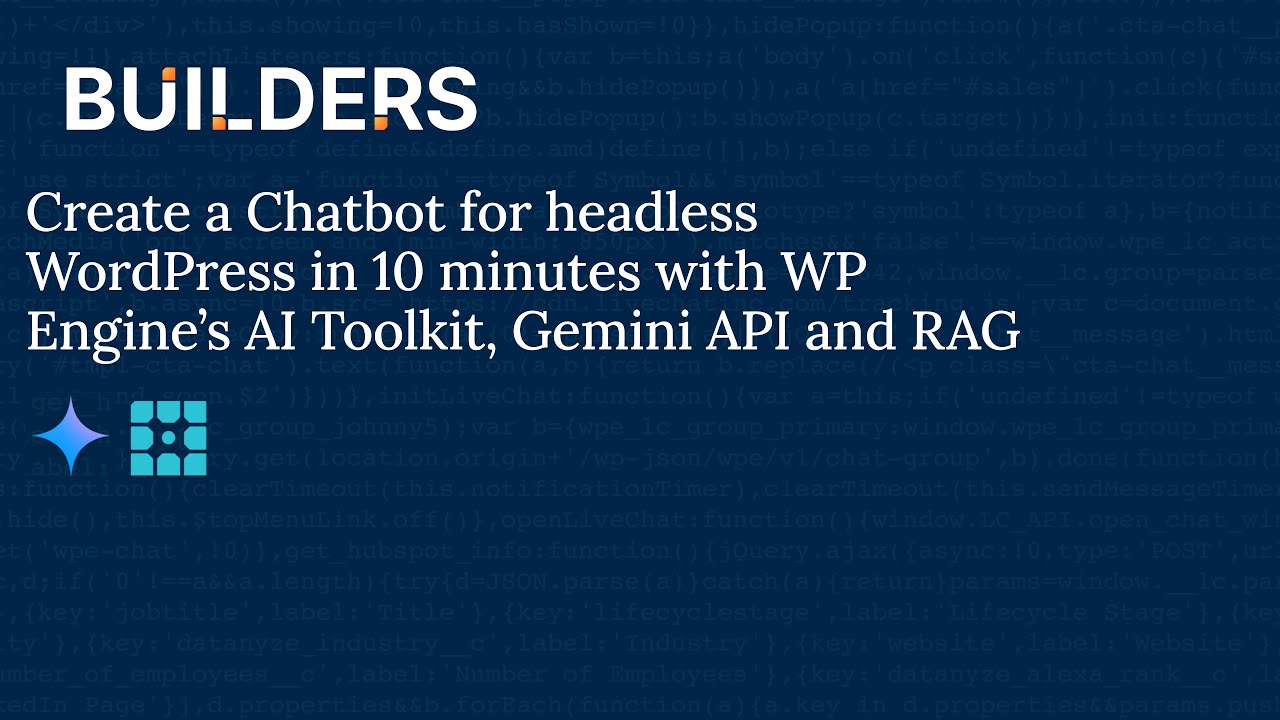 Create A Chatbot for headless WordPress in 10 minutes with WP Engine's AI Toolkit, Gemini and RAG