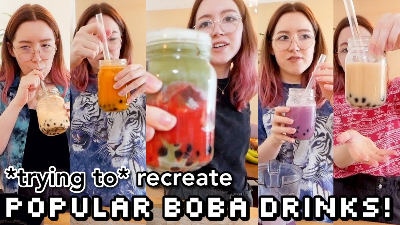 *Attempting* to veganize popular boba drinks!🧋🍓🍵