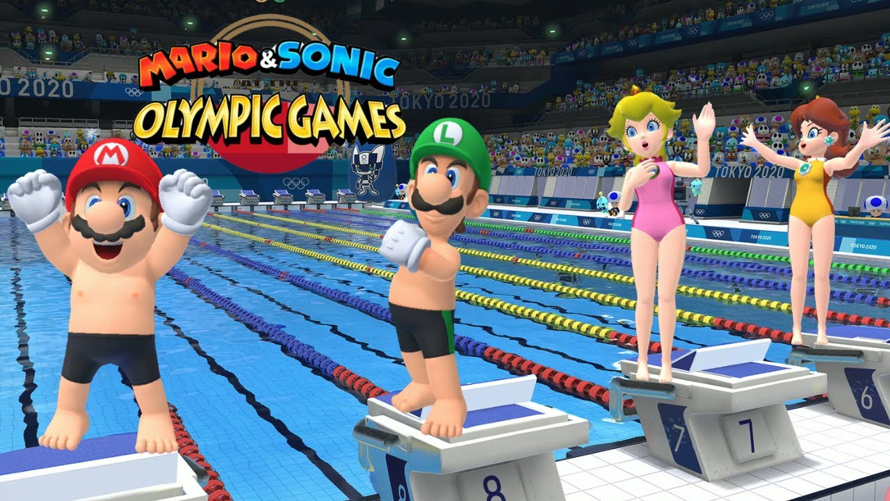 Swimming 100m Hard Gameplay Mario & Sonic At The Olympic Games Tokyo 2020 Mario Luigi Peach Tails ++
