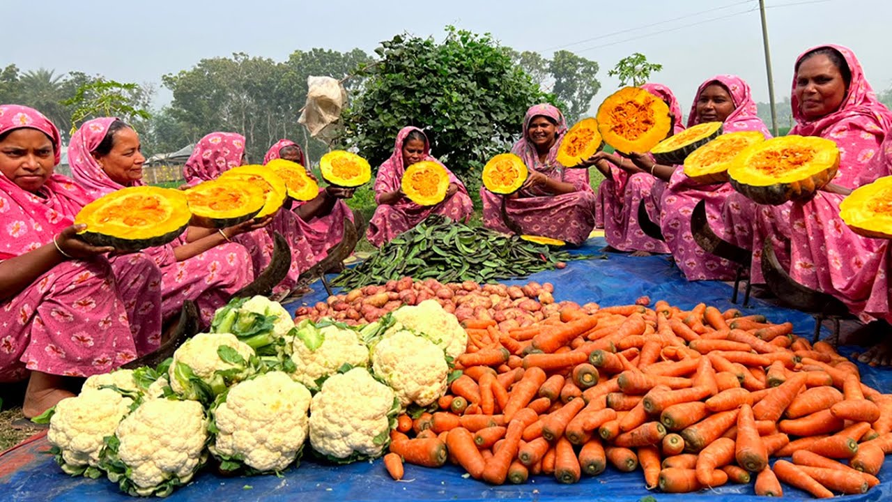 King Recipe of Vegetable - Winter Vegetable Hodgepodge Cooking in Village - Sobji Khichori Recipe