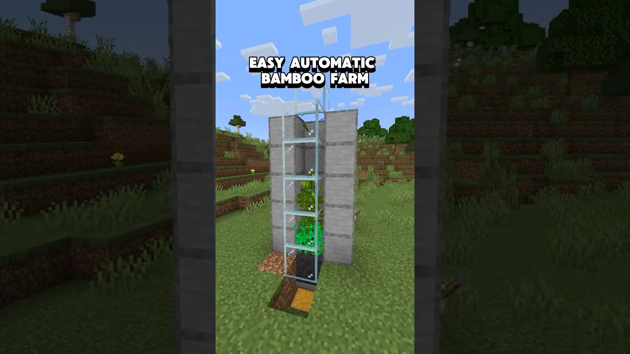Easiest Automatic Bamboo Farm In Minecraft! #minecraft #survival #minecraftfarm