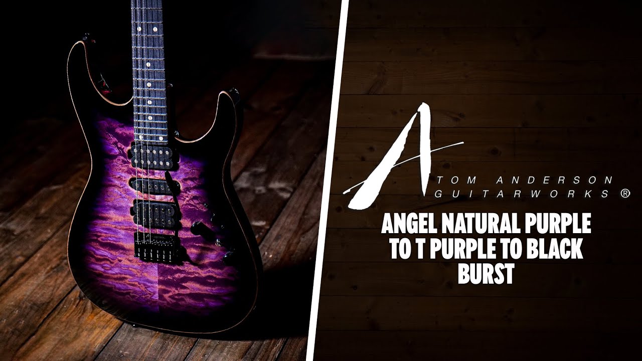 Peach Picks | Tom Anderson Angel | Natural Purple to T Purple to Black Burst w/Binding