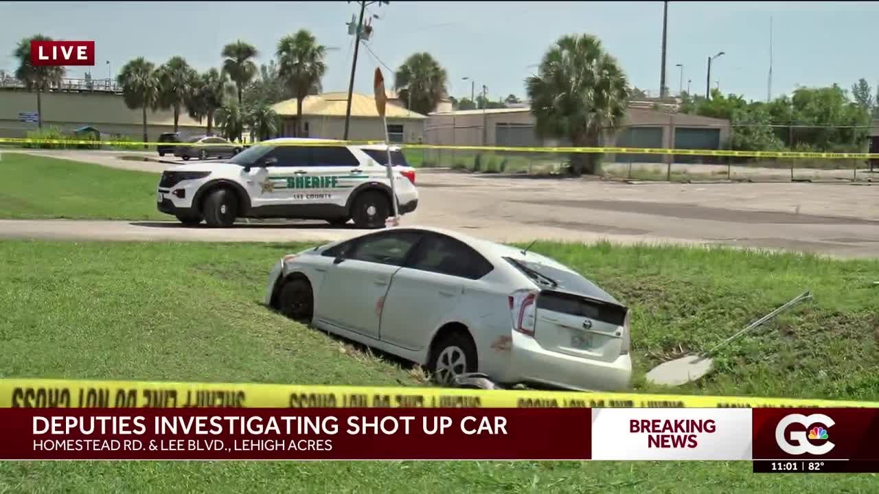 Deputies investigating a vehicle found with bullet holes in Lehigh Acres