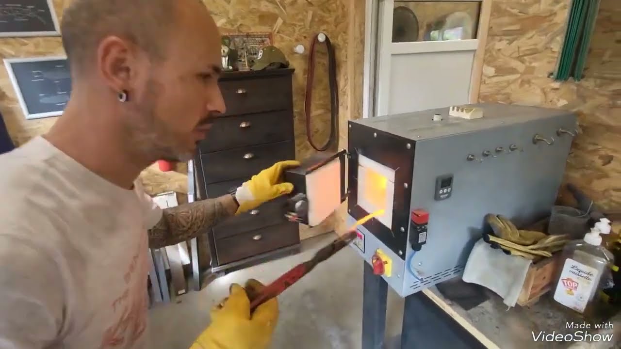 Stage Fabrication couteau pliant en damas chez Lames de l'Ouest, coutellerie Arnaud Gidel.