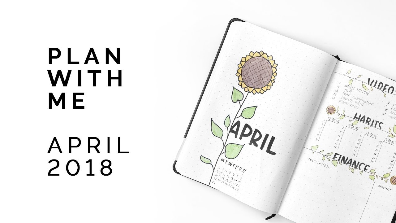 bullet journal plan with me 🌻 april 2018