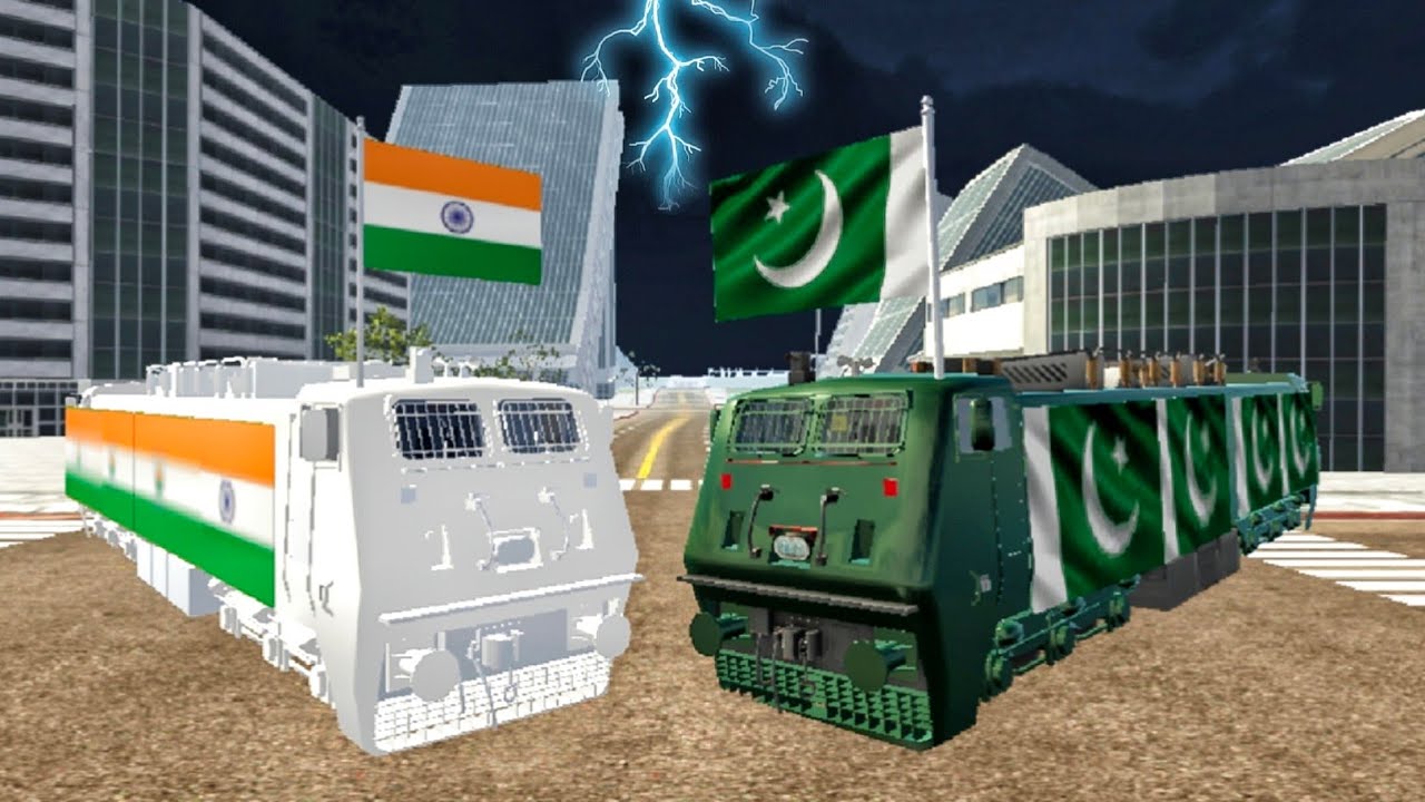 India train vs Pakistan train fight in Indian bike driving 3d game 🤯