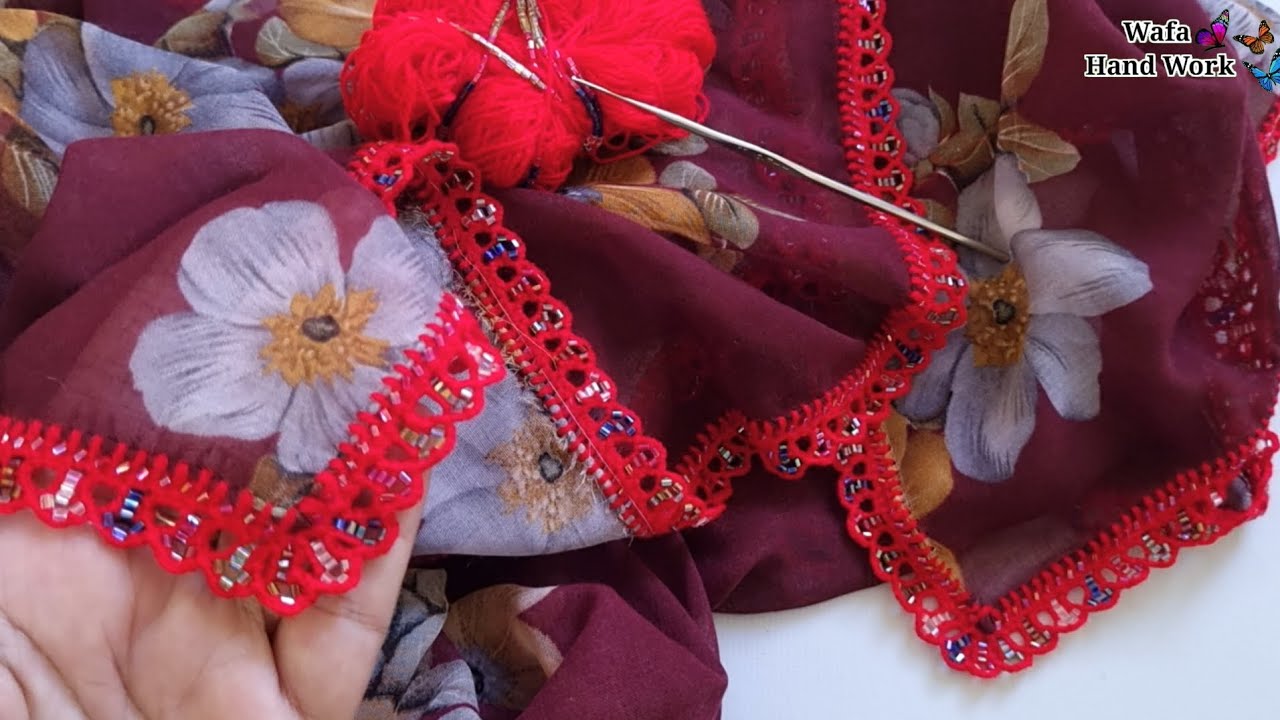 Crochet Dupatta Lace New Design 🧶 Balochi Qureshi Design Dupatta | Crosia Dupatta Lace Edging |