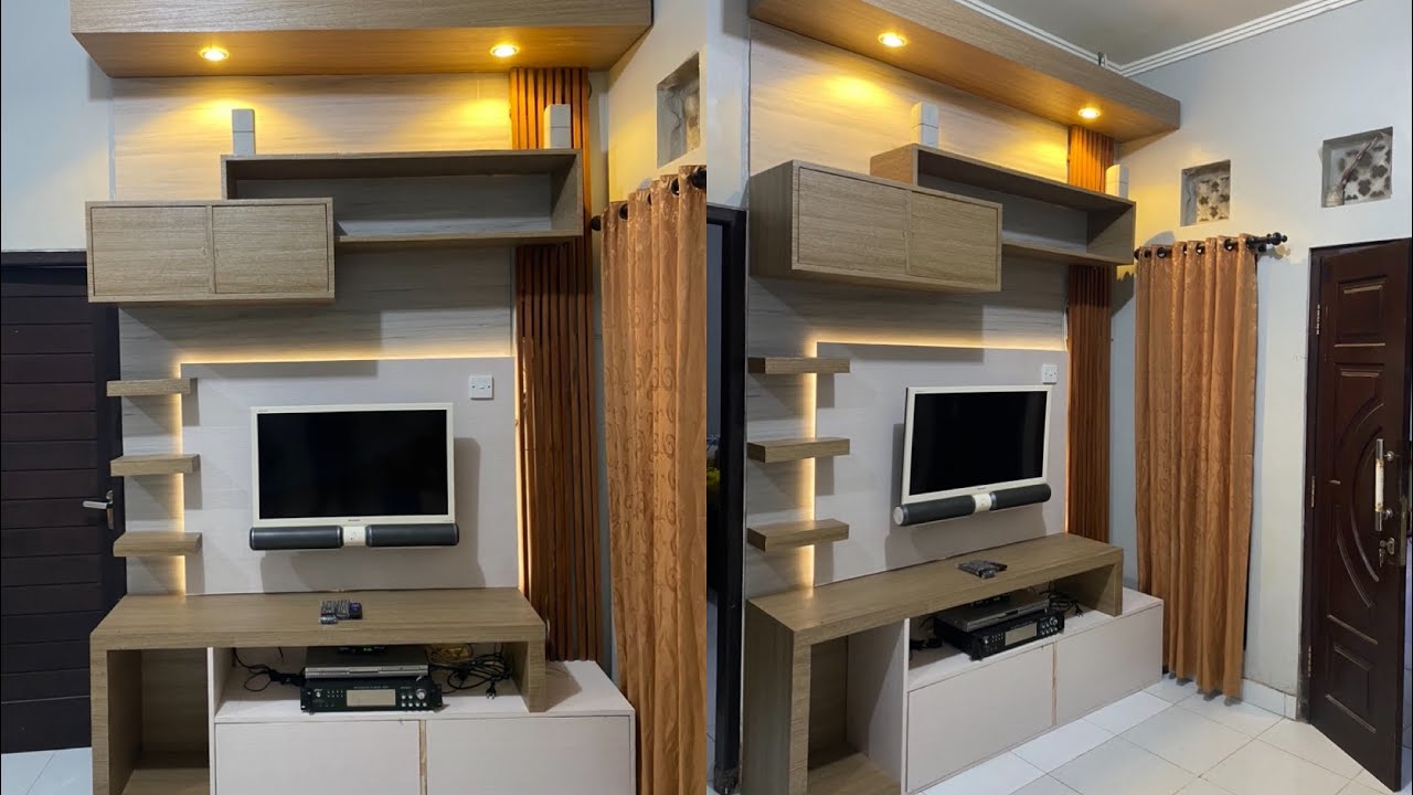 Cara Membuat wardrobe TV sendiri dari triplek multiplek full video ( PART 2 ) serasa kamar sultan