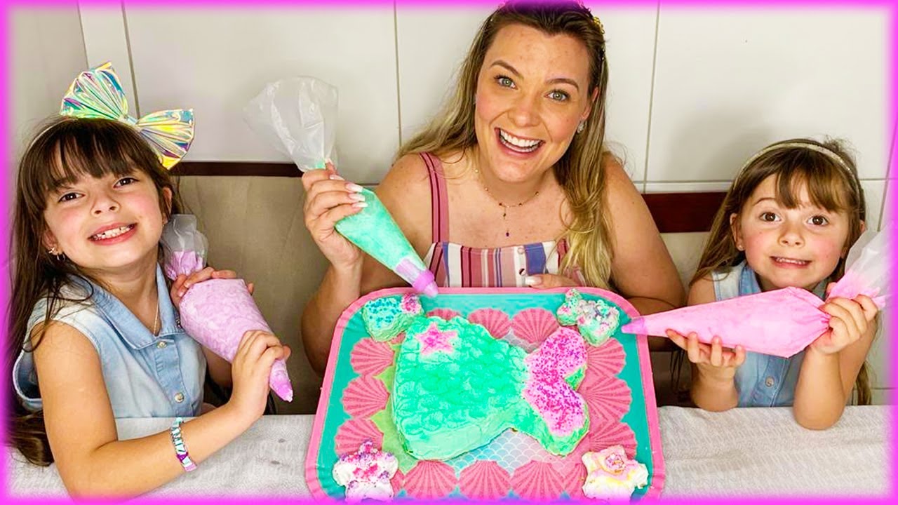 Fizemos um bolo de sereia | Jéssica Godar, Laurinha E Helena