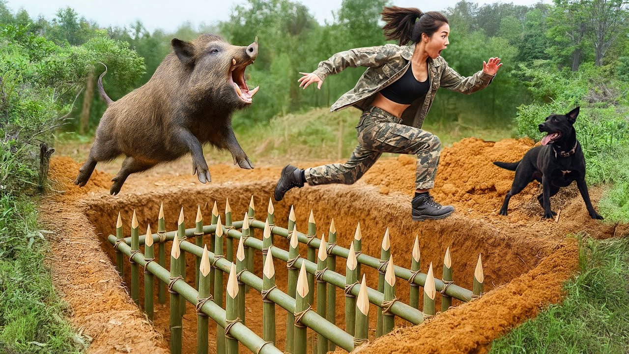 Tense Moment - The Ferocious Wild Boar – Suddenly Trapped by a Primitive Snare