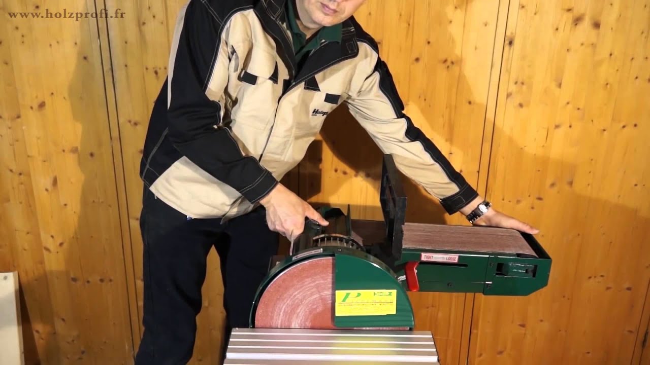 Tous travaux de ponçage grâce à la ponceuse combinée lapidaire et bande Holzprofi BDS612