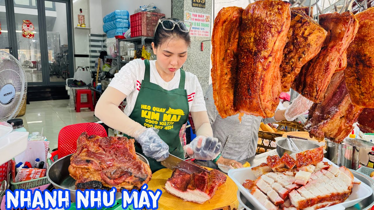 🟢Heo quay cháy hàng liên tục! Team LYLY chặt heo quay đến xanh mặt
