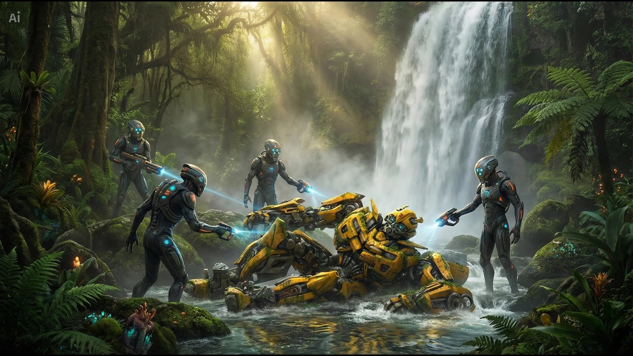 Aliens Rebuild Bumblebee | Jungle Waterfall Recovery