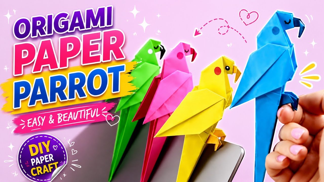 origami paper parrot|how to make  paper bird or parrot