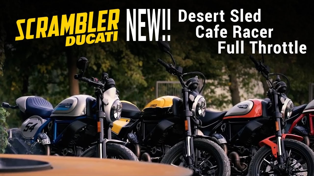3 new Scrambler bikes:  Desert Sled | Cafe Racer | Full Throttle at Ducati Manchester!