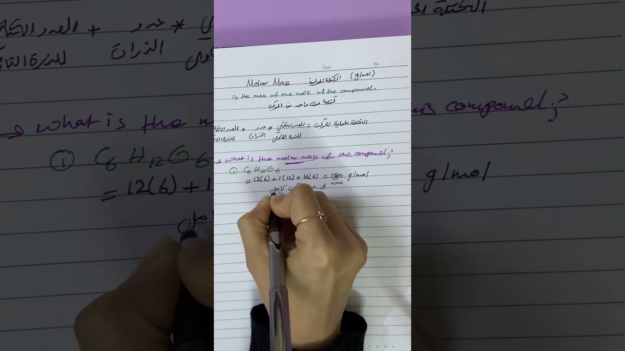 Molar Mass الكتلة المولية