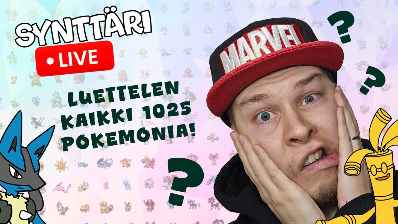 Synttäri LIVE: Luettelen KAIKKI 1025 Pokémonia!