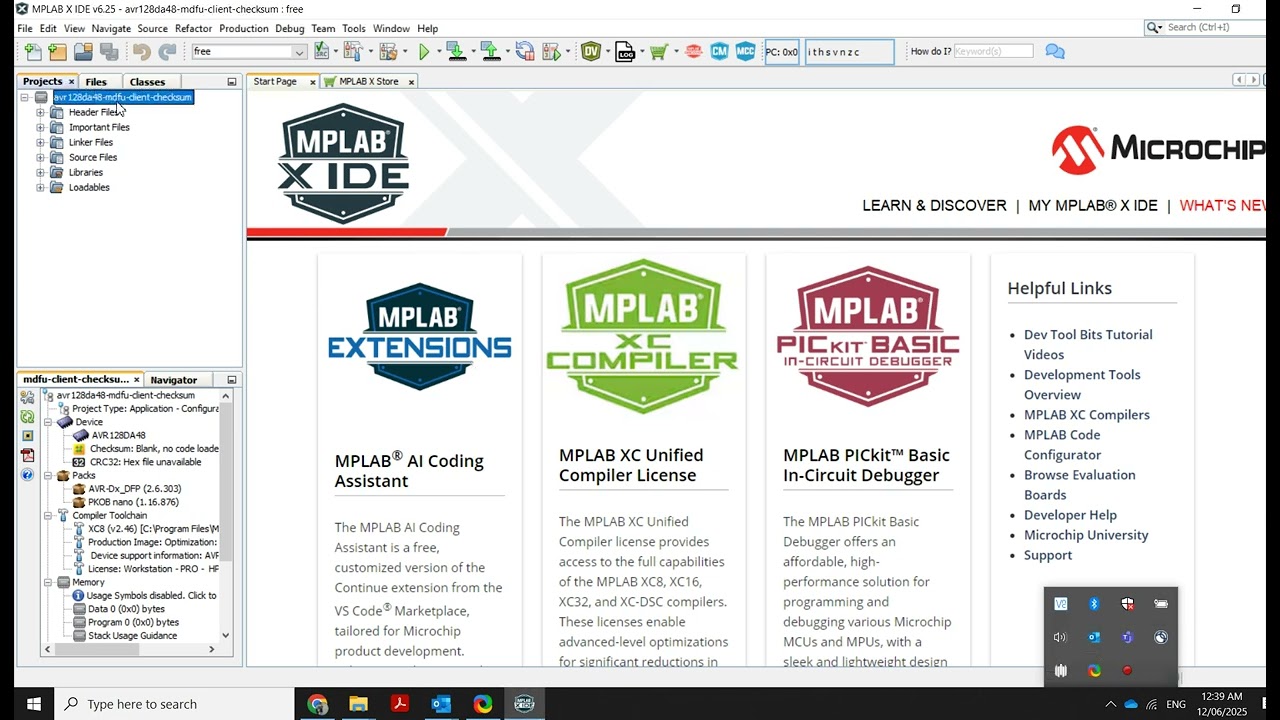 MPLAB X    v6.25   from  Github Project