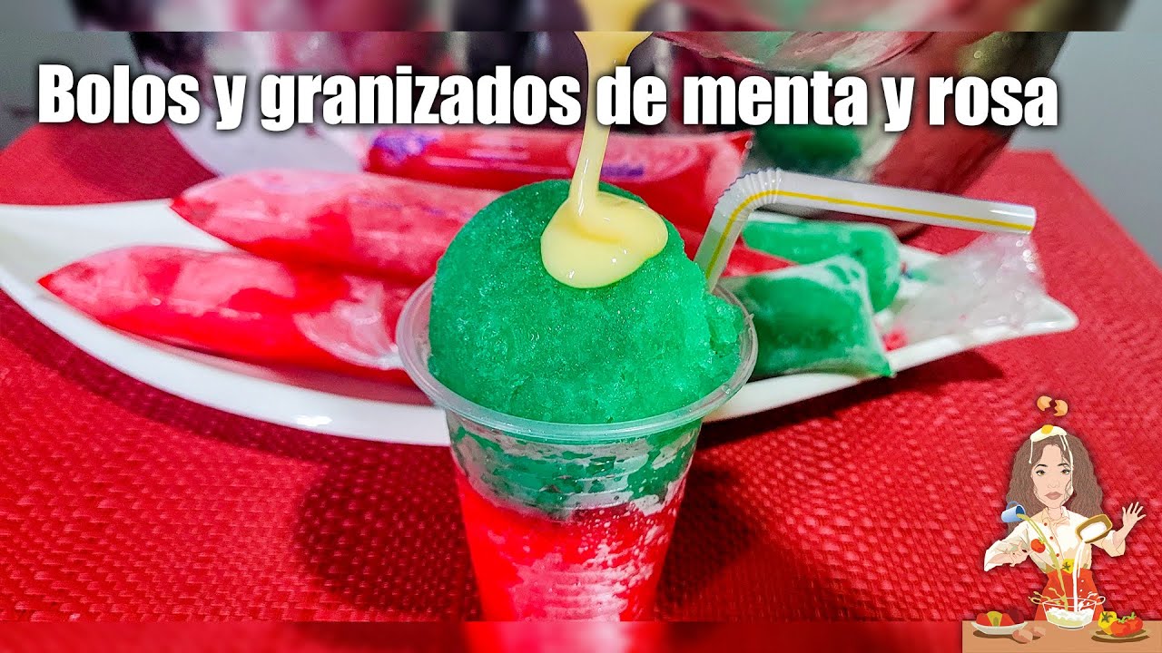 DE MENTA Y ROSA, bolos y granizados o prensados sin máquinas, sin raspa hielo