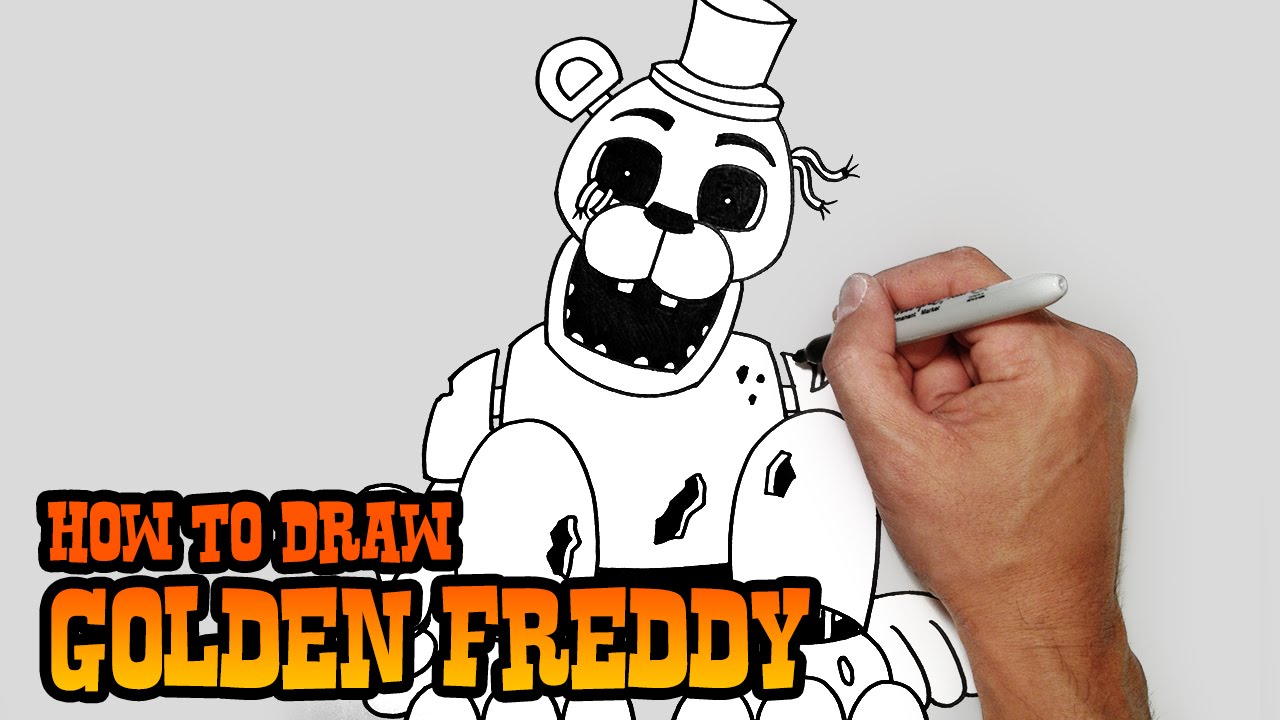 How to Draw Golden Freddy- FNAF Video Lesson