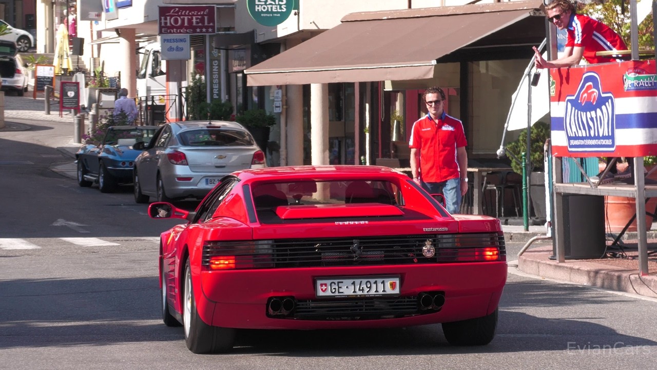 Classic Cars and Modern Ferrari Arriving in Evian - Testarossa, 250 SWB, 964 RS, 911 3.2