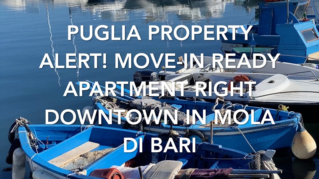Puglia Property Alert! Move-in Ready Apartment in Mola di Bari Right Downtown for €90,000!