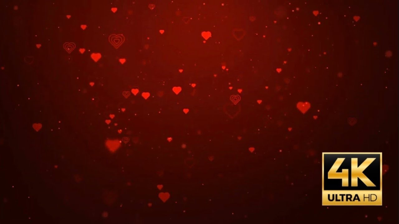1 Hour Red Hearts Screensaver | 4K Valentine's Day Background Loop | Silent