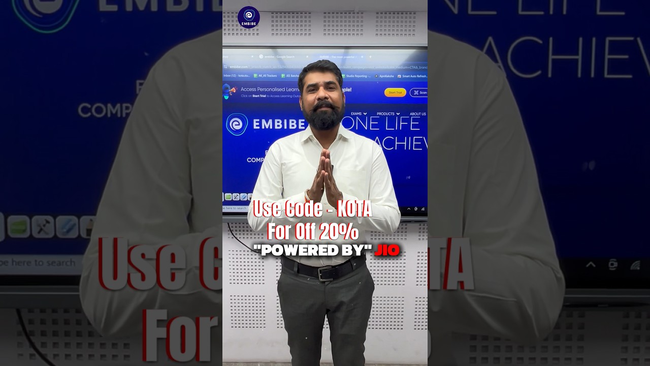 Embibe use Code For 20% Discount - KOTA Powered by Jio #Embibe #discountcode #jio #IIT #NEET #CBSE