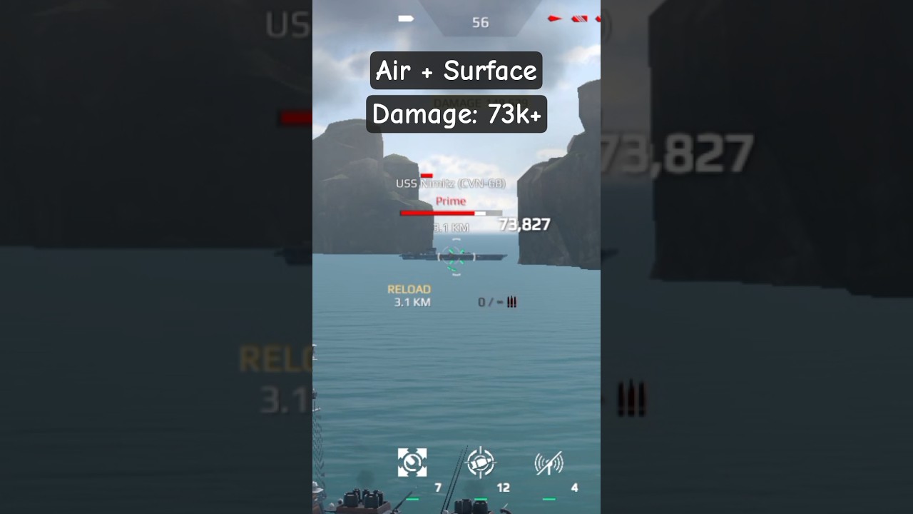 Mark 42 (127mm) Cannon Burst Damage Test in Modern Warship #modernwarships #gaming #shorts