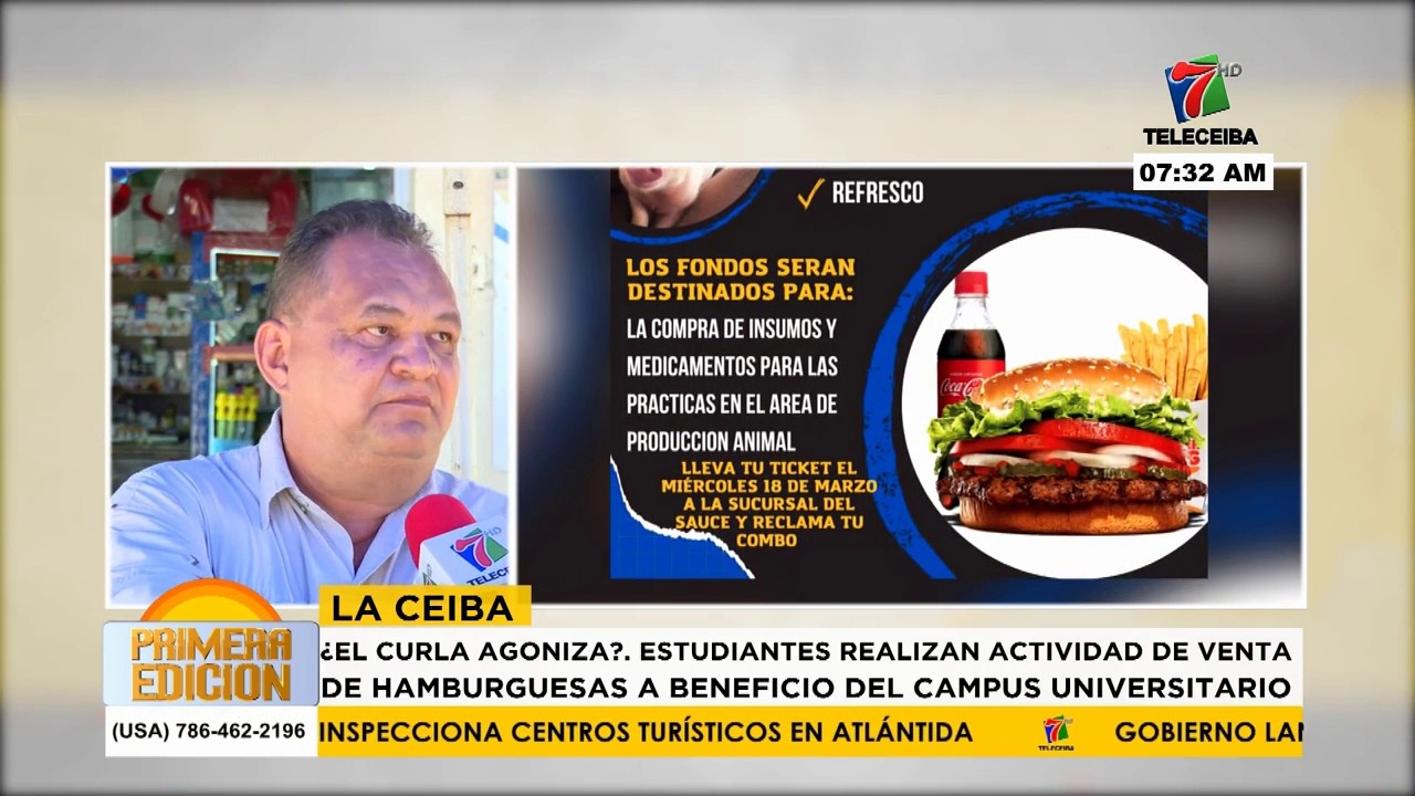 Estudiantes realizan actividad de venta de hamburguesas a beneficio del UNAH campus Atlántida