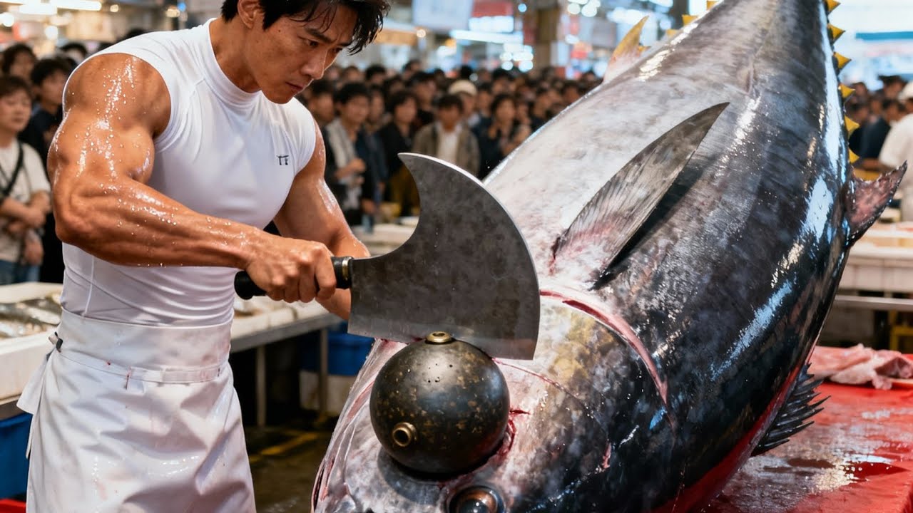 WORLD RECORD CUT! Master Chef vs the 483kg Bluefin Tuna Colossus Who wins #ChefSkills