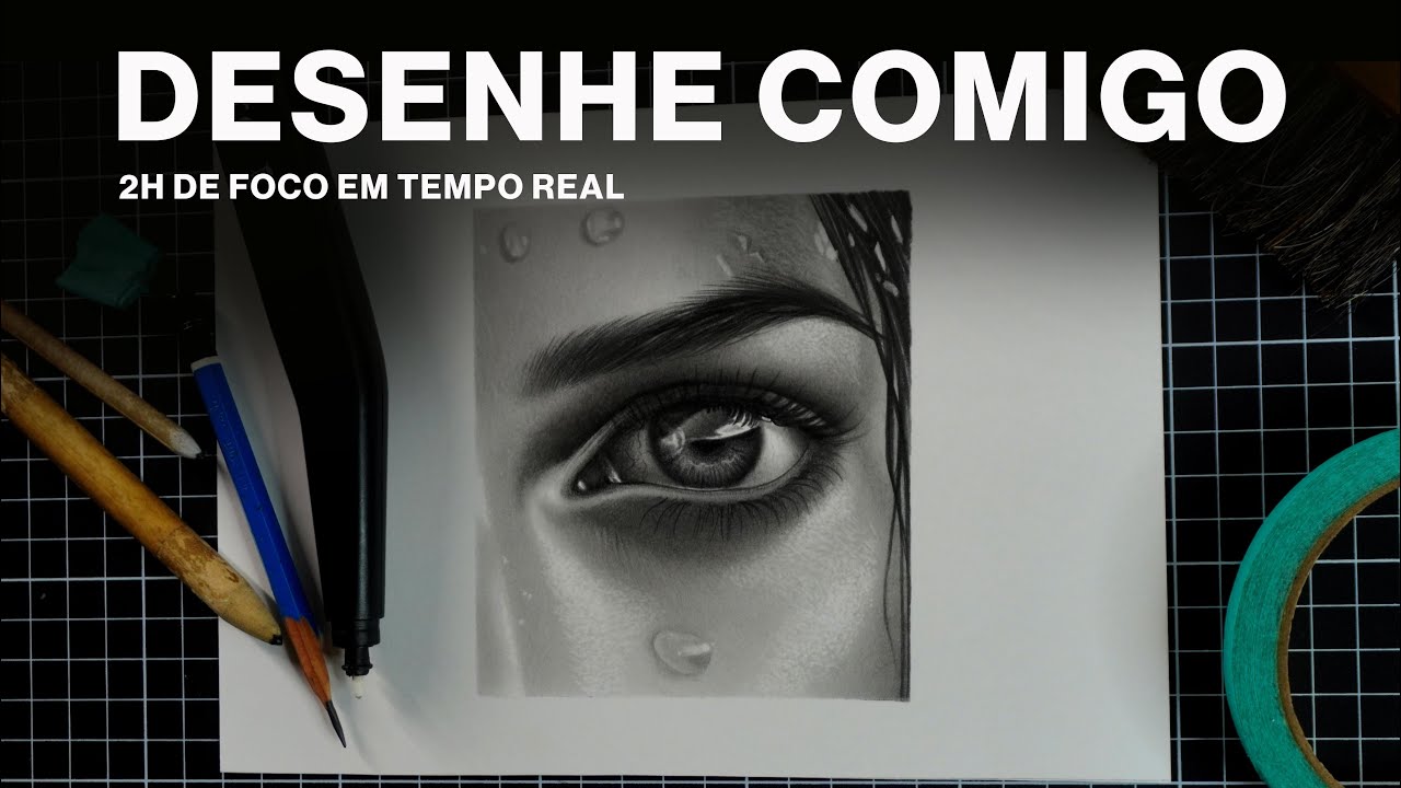 Desenho Realista de Olho Realista Passo a Passo (Flow Lo-Fi) - Mais de 2h de conteúdo!