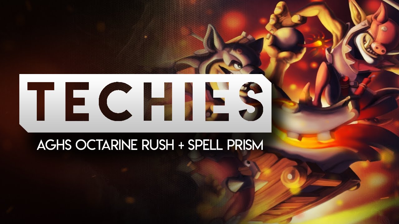 TECHIES in 7k RANKED-- CLOSE GAME-- AGHS OCTARINE RUSH + SPELL PRISM