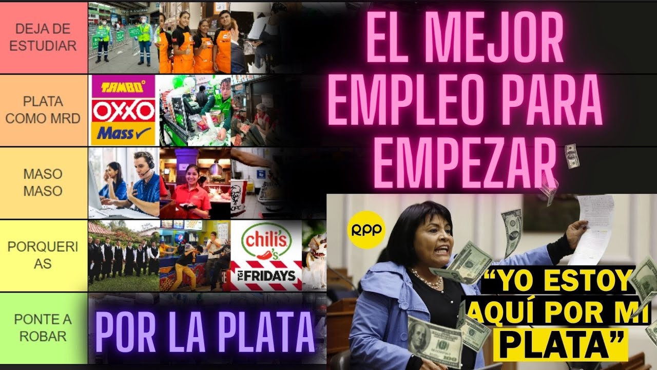 🇵🇪 LOS MEJORES Y PEORES TRABAJOS |TIER LIST| 🤑 Tú primer empleo
