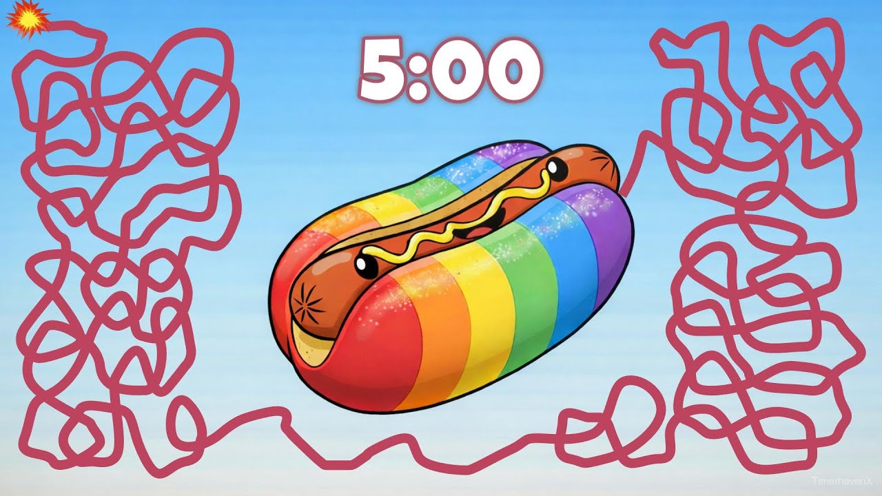5 Minute Timer Bomb | Rainbow Hotdog EXPLOSION! 🌭🌈💥