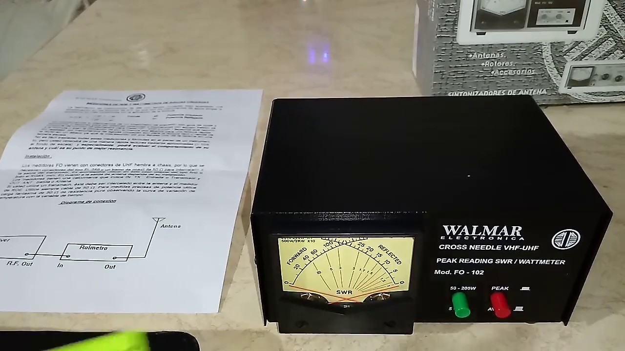 ROIMETRO MEDIDOR DE ONDA ESTACIONARIA ROE DE AGUJAS CRUZADAS VHF UHF. WALMAR.