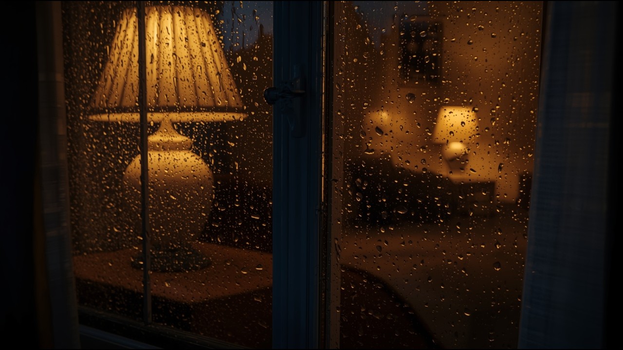 Cozy Rain on Window at Night 🌧️  3 Hours Sleep Sounds  No Music