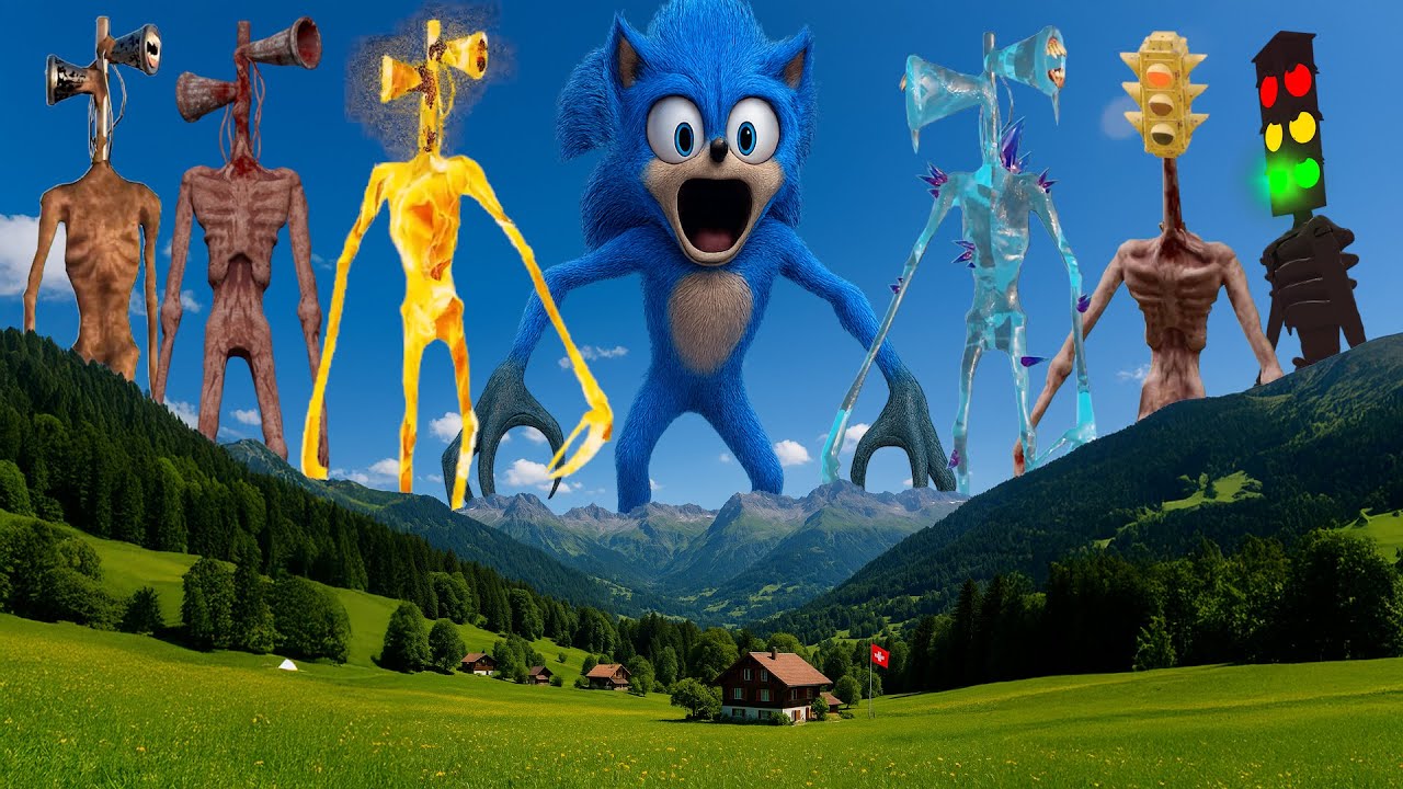 TEAM Siren Head VS Fire Siren Head VS Sonic Deer VS ICE Siren Head VS TEAM Traffic Light Head