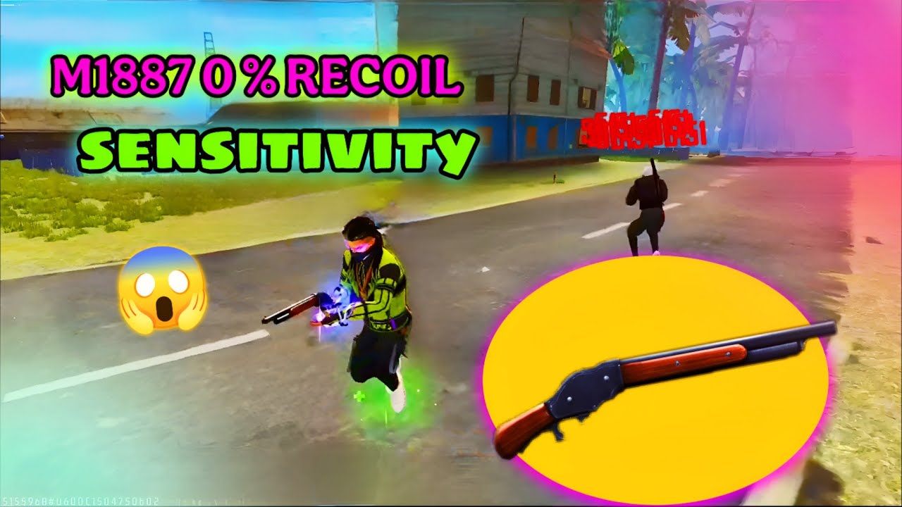 M1887 0 % RECOIL SENSITIVITY 🎯  FREE FIRE MAX AUTO HEADSHOT SENSITIVITY SETTING  AFTER OB52 UPDATE