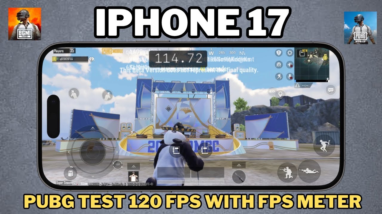 IPHONE 17 120 FPS PUBG 4.1 TEST WITH FPS METER | IPHONE 17 BGMI TEST #120fps #bgmitest #iphone17