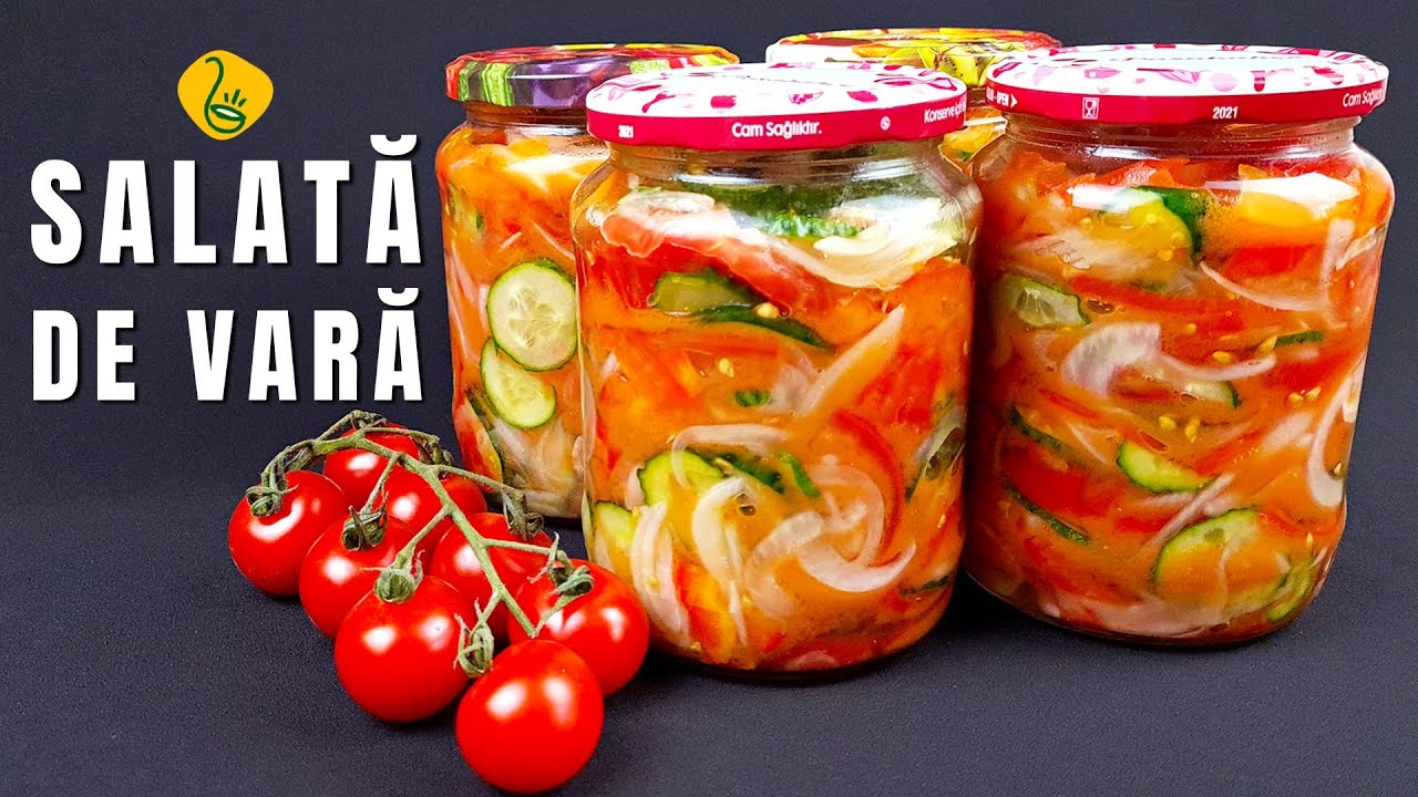 Si iarna poti manca salata de vara - Salata de rosii si castraveti la borcan - Reteta simpla