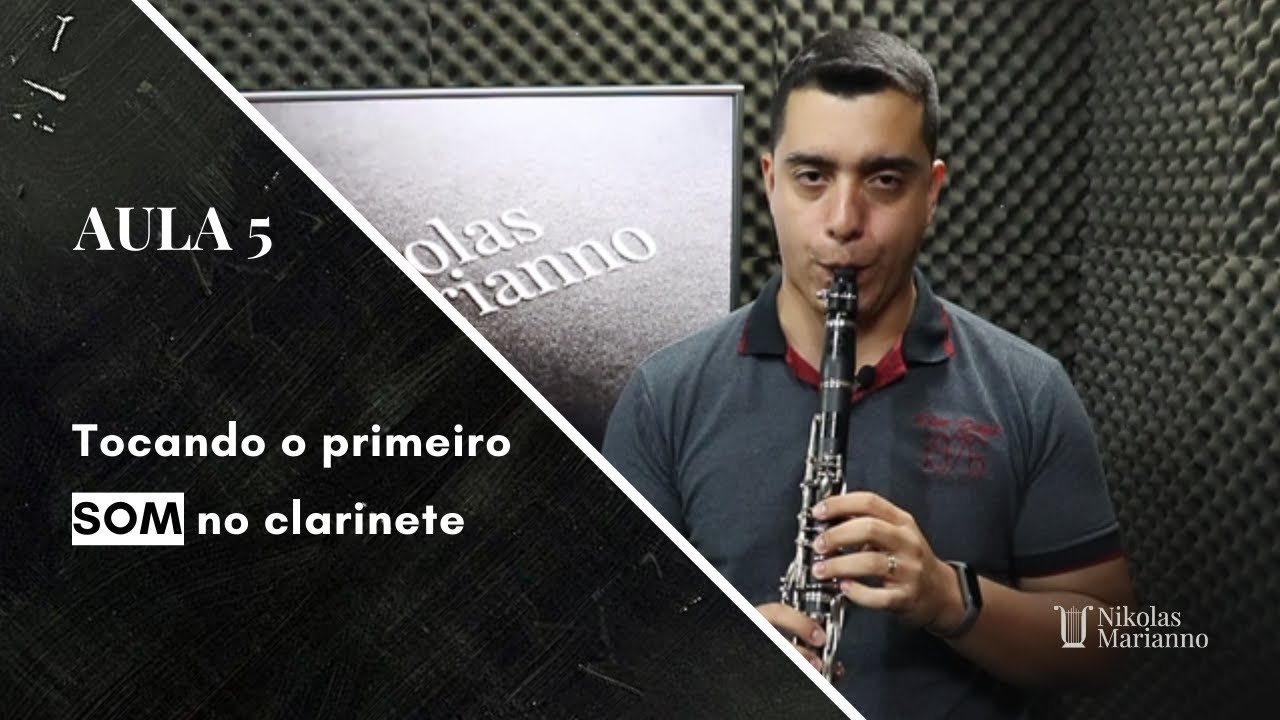 Tocando o primeiro som no clarinete