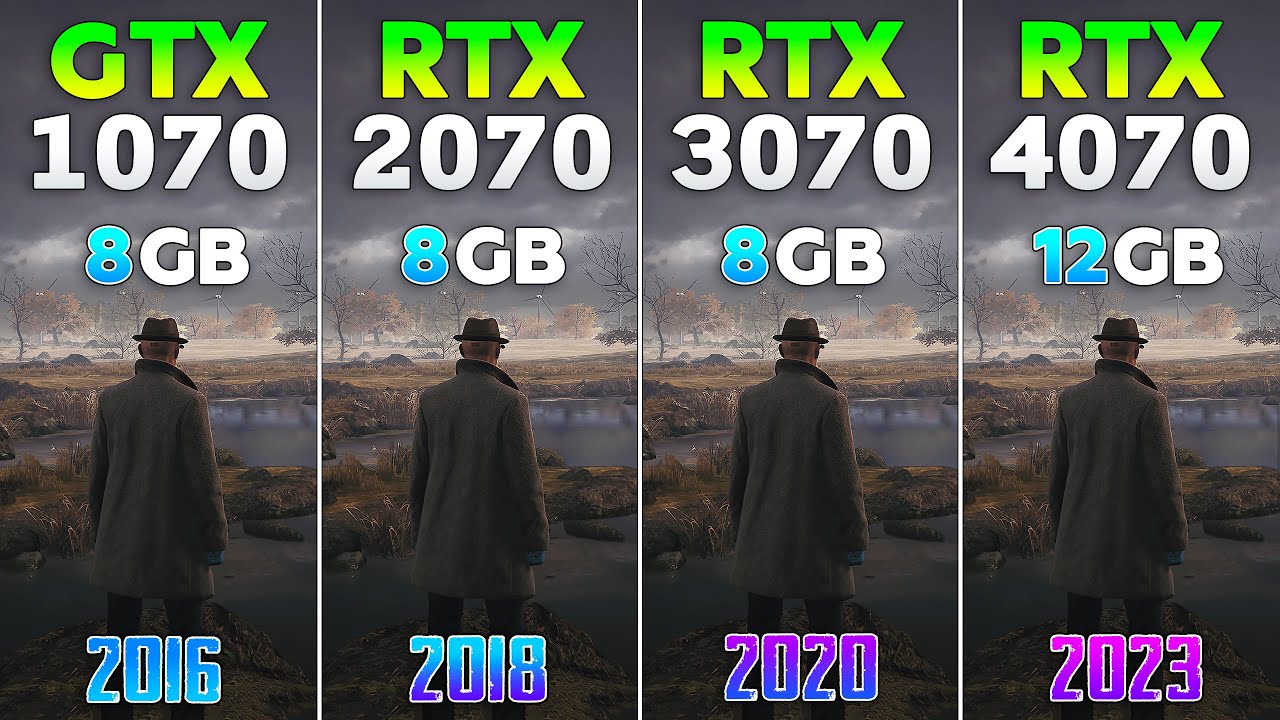 GTX 1070 vs RTX 2070 vs RTX 3070 vs RTX 4070 - Test in 8 Games