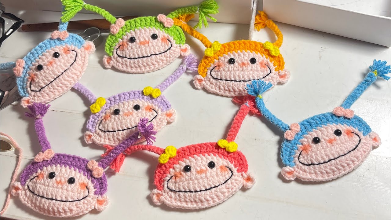 Móc kẹp tóc len em bé thắt bím tóc đáng yêu | Crochet baby | Lan Anh Crochet