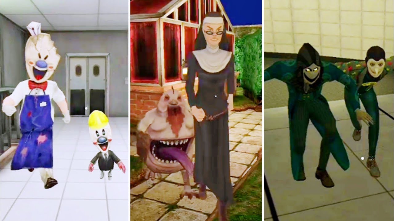 Team Up | Rod And Mini Rod Vs Evil Nun And Gummy Vs Hunter And Boss
